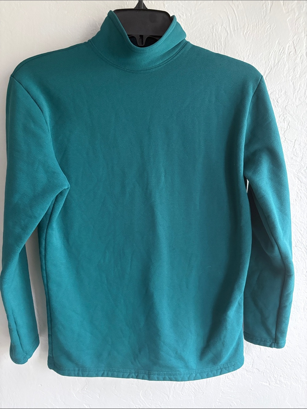 Midnight Green Turtleneck Sweater - Classic Fleece Pullover